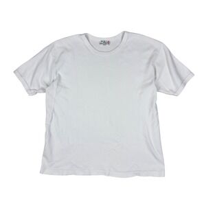 Vintage Chrysanthemum Brand Women's Cotton T-Shirt White Bound Collar Crewneck